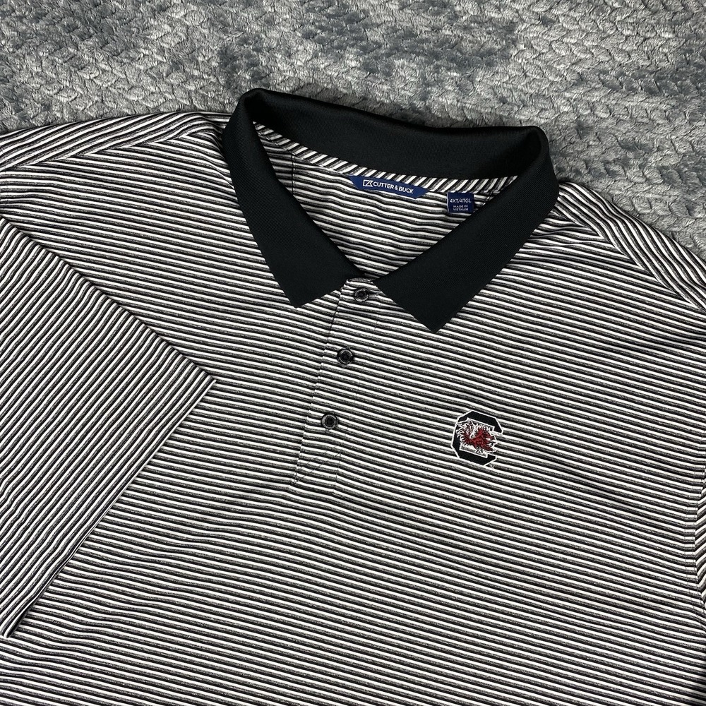 Cutter & Buck University Of South Carolina Gamecocks Polo Stripe Golf Shirt 4XT